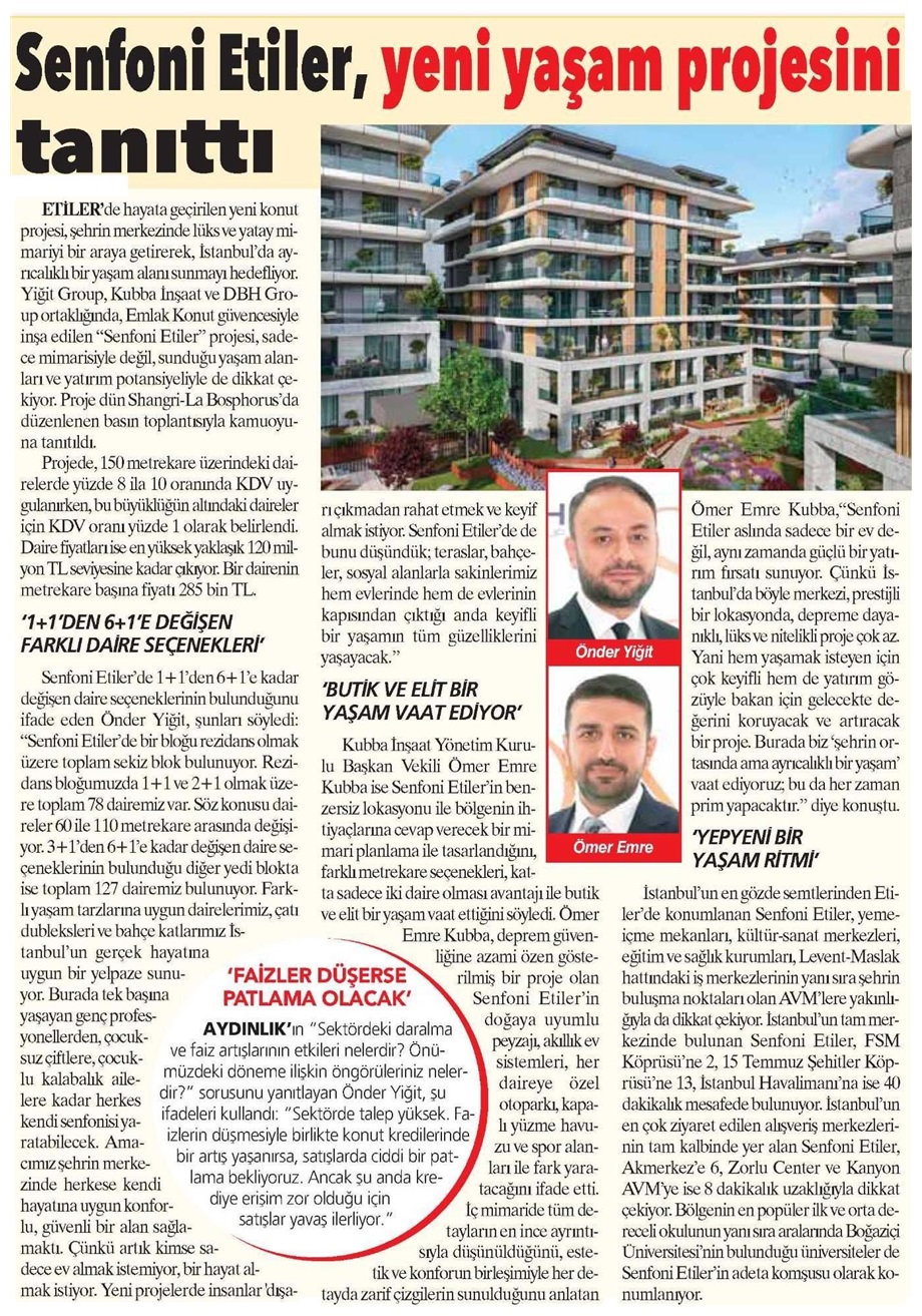 Senfoni Etiler, yeni yaşam projesini tanıttı.