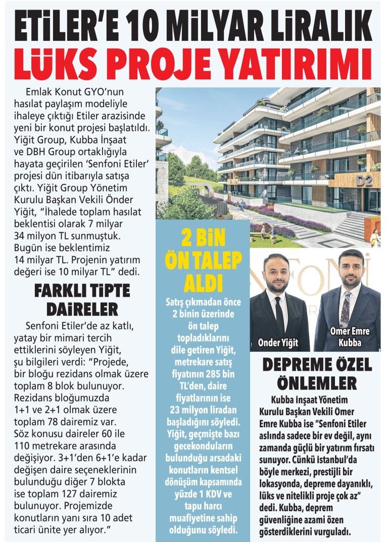 Etiler'e 10 Milyar liralık Lüks Proje Yatırımı