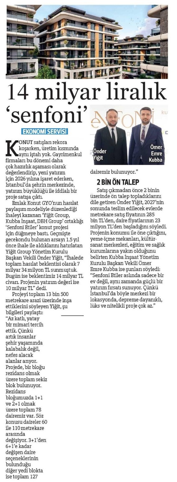 14 milyar liralık senfoni