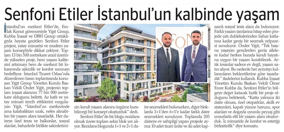 Senfoni Etiler İstanbul'un kalbinde yaşam.